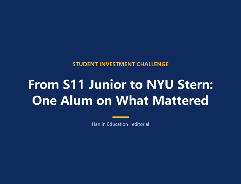 From S11 Junior to NYU Stern: One Alum on What Mattered