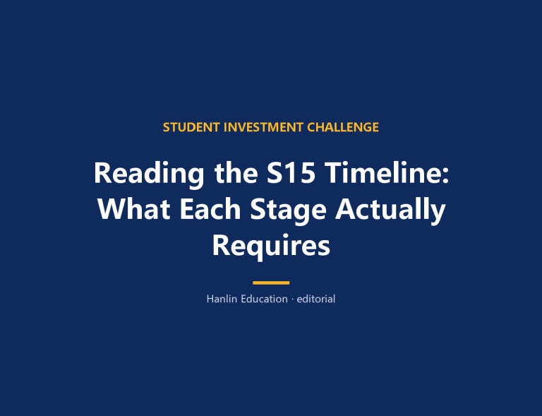 Reading the S15 Timeline: What Each Stage Actually Requires
