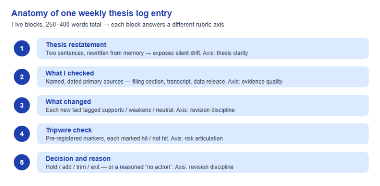 The SIC Weekly Thesis Log: How to Turn Revision Discipline Into a Scored Asset